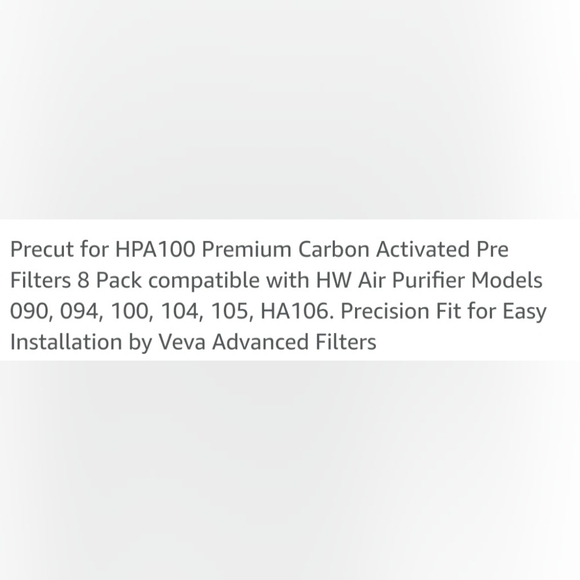 NEW! 8-Pack VEVA Advanced Filters Precut for HPA100 - Picture 7 of 7